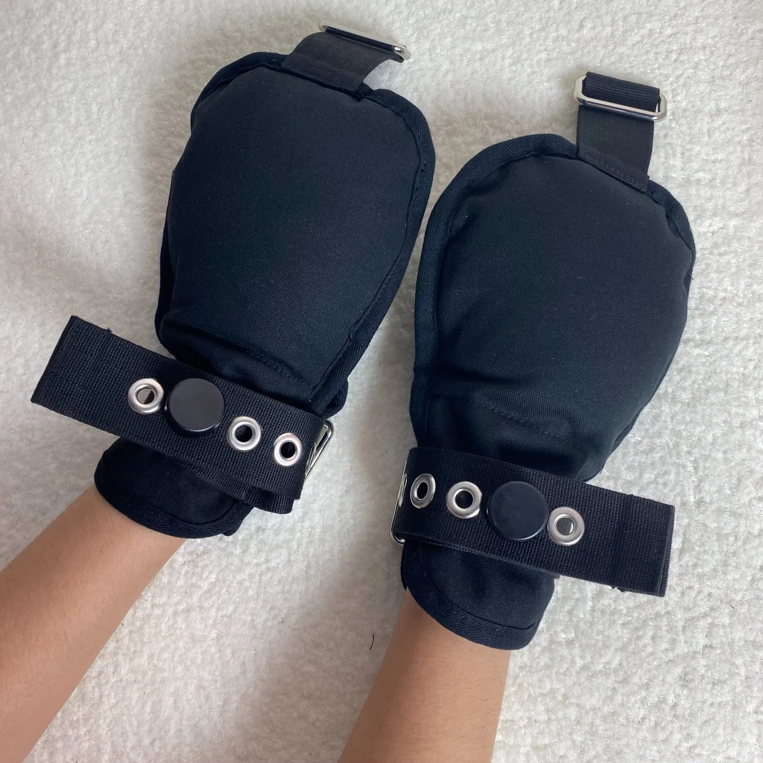 Soft Padded Restraining Mittens with Harness Belt