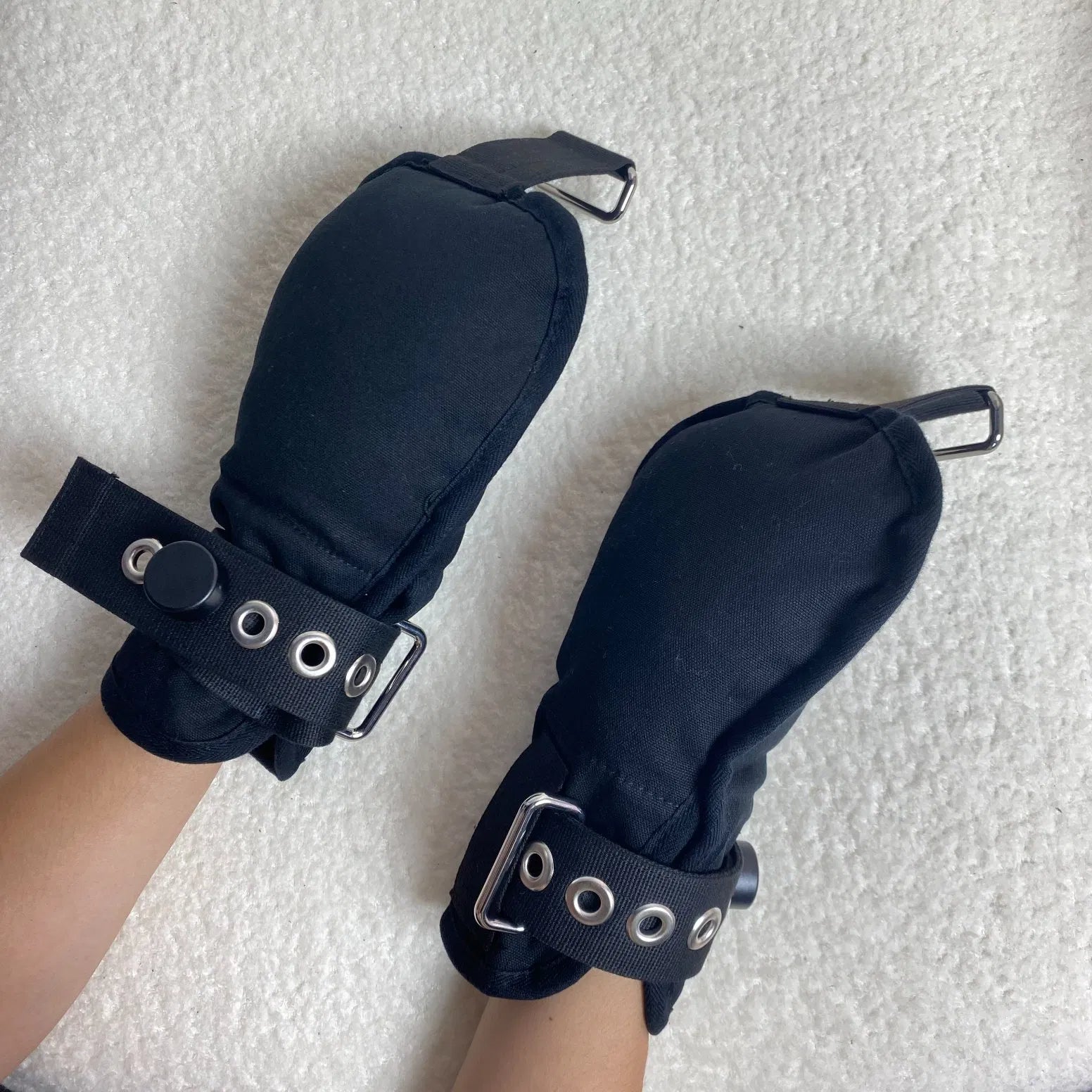Soft Padded Restraining Mittens with Harness Belt