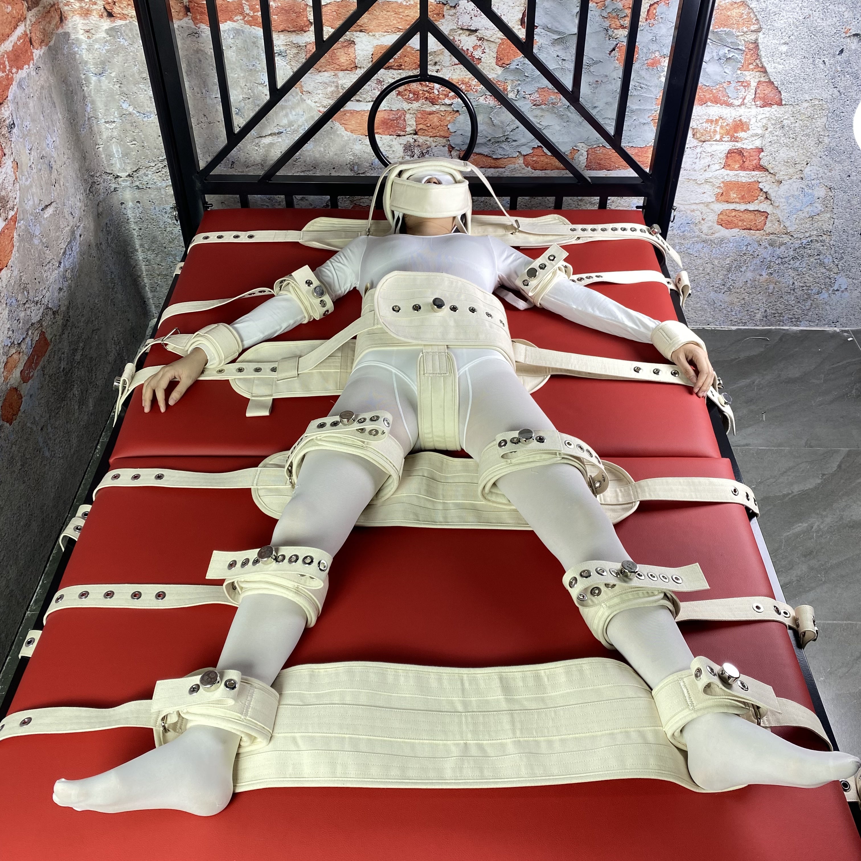 Modular Bed Bondage Set 12 Point Restraints Beige