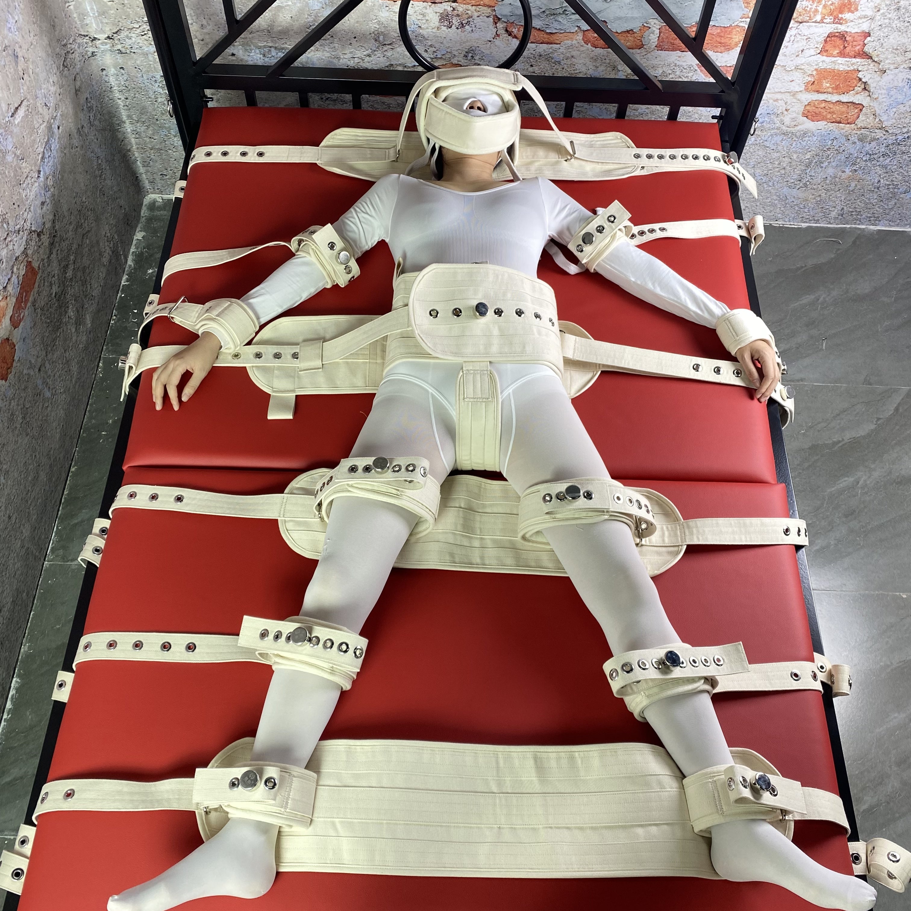 Modular Bed Bondage Set 12 Point Restraints Beige