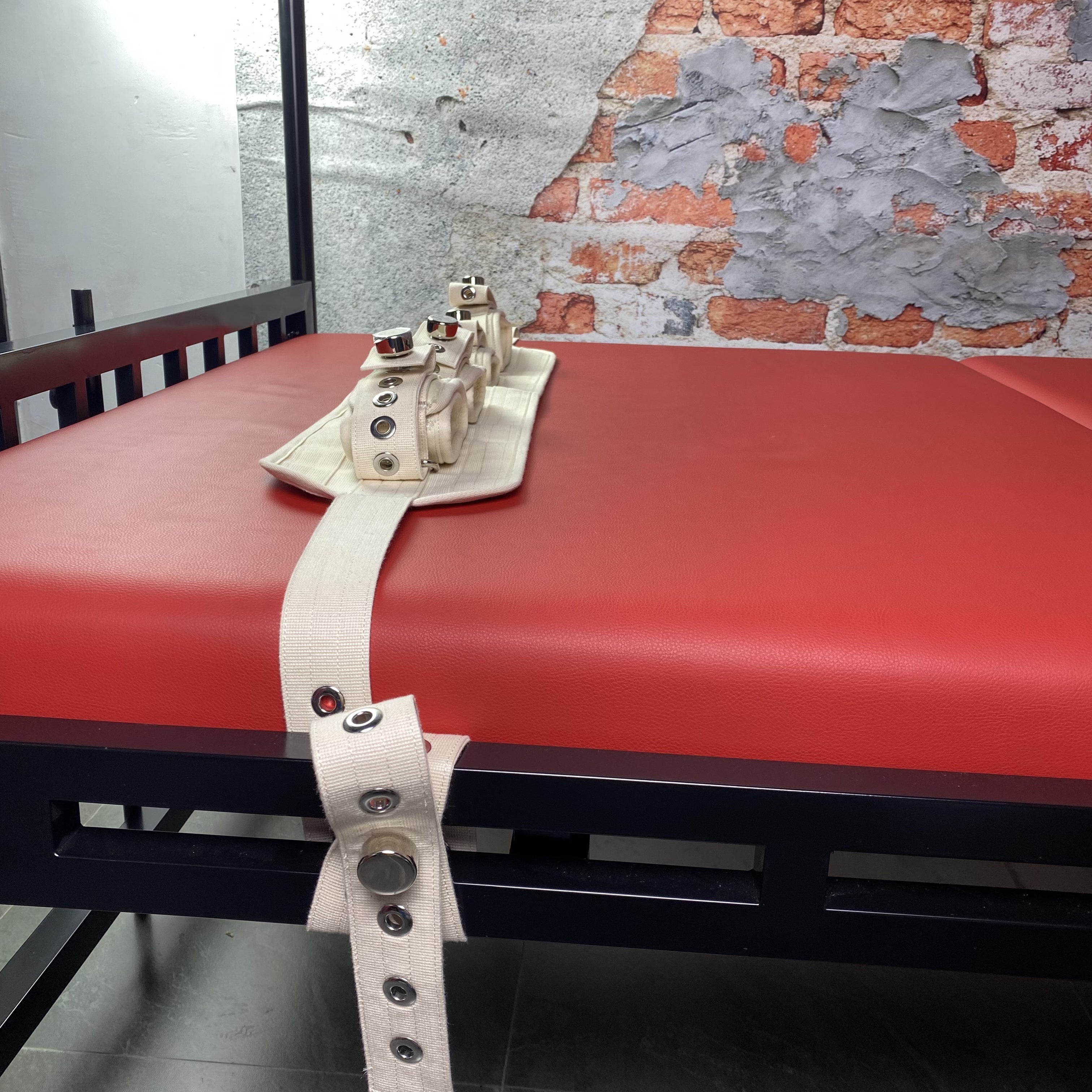Feet Hand Restraint Set Bed Bondage Straps Beige