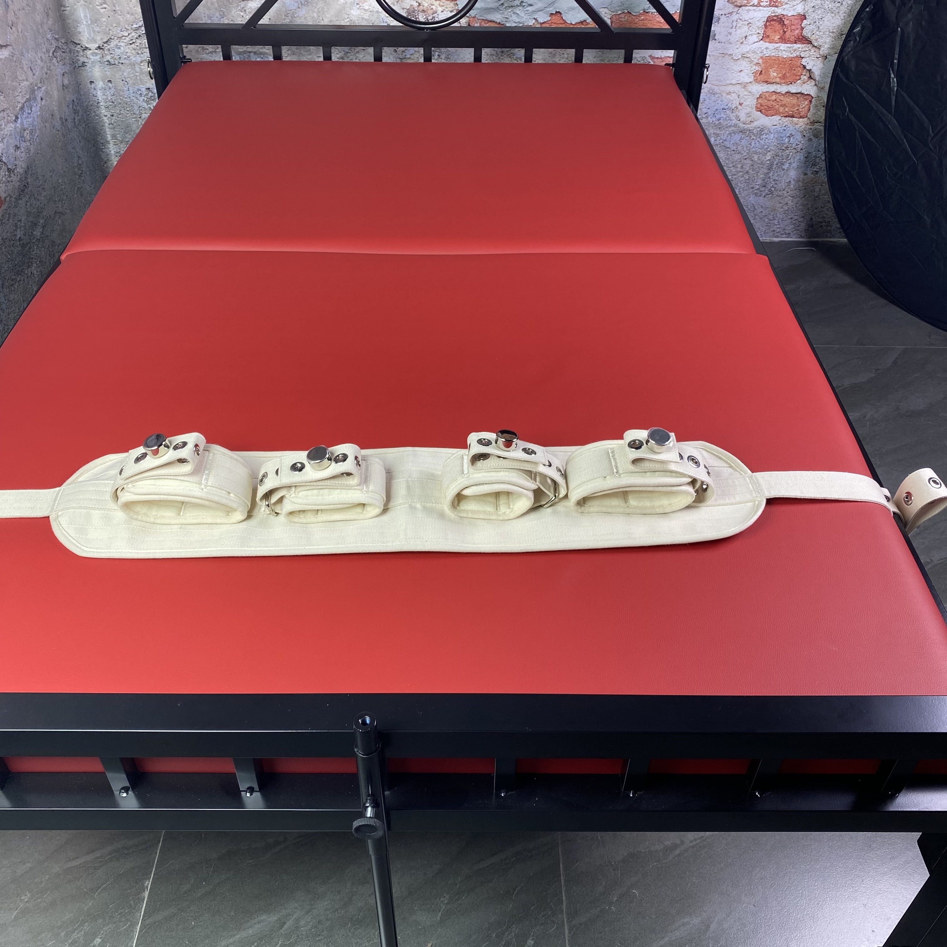 Feet Hand Restraint Set Bed Bondage Straps Beige