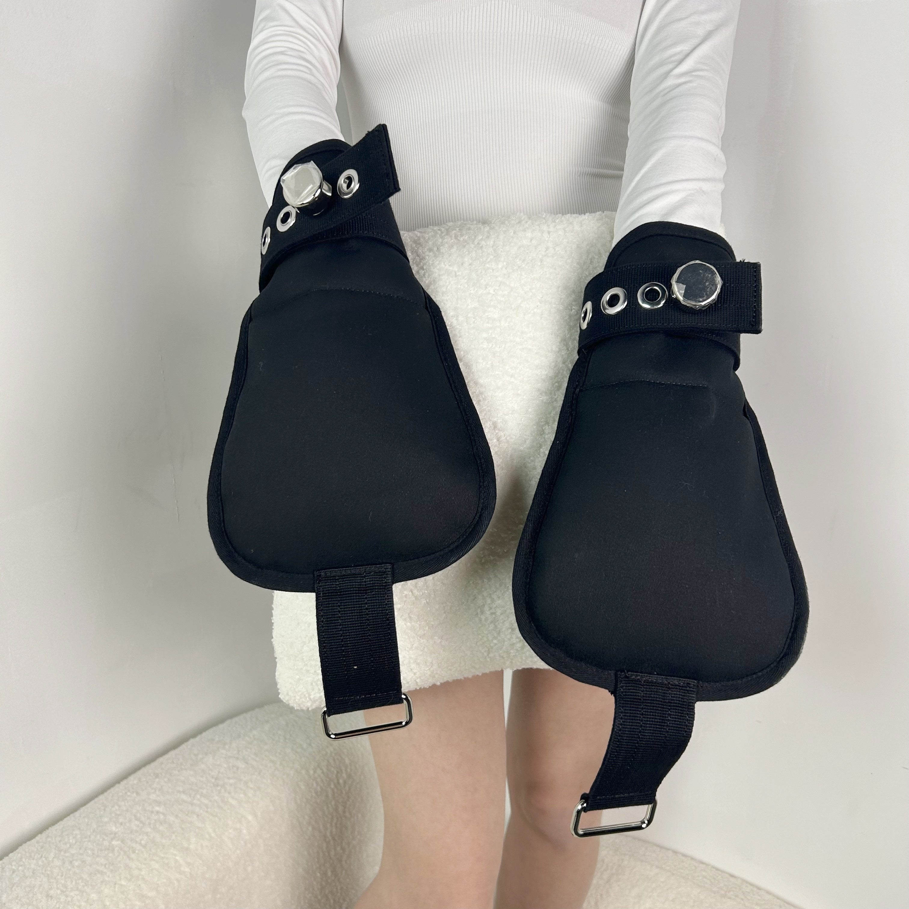 Soft Padded Restraining Mittens with Harness Belt