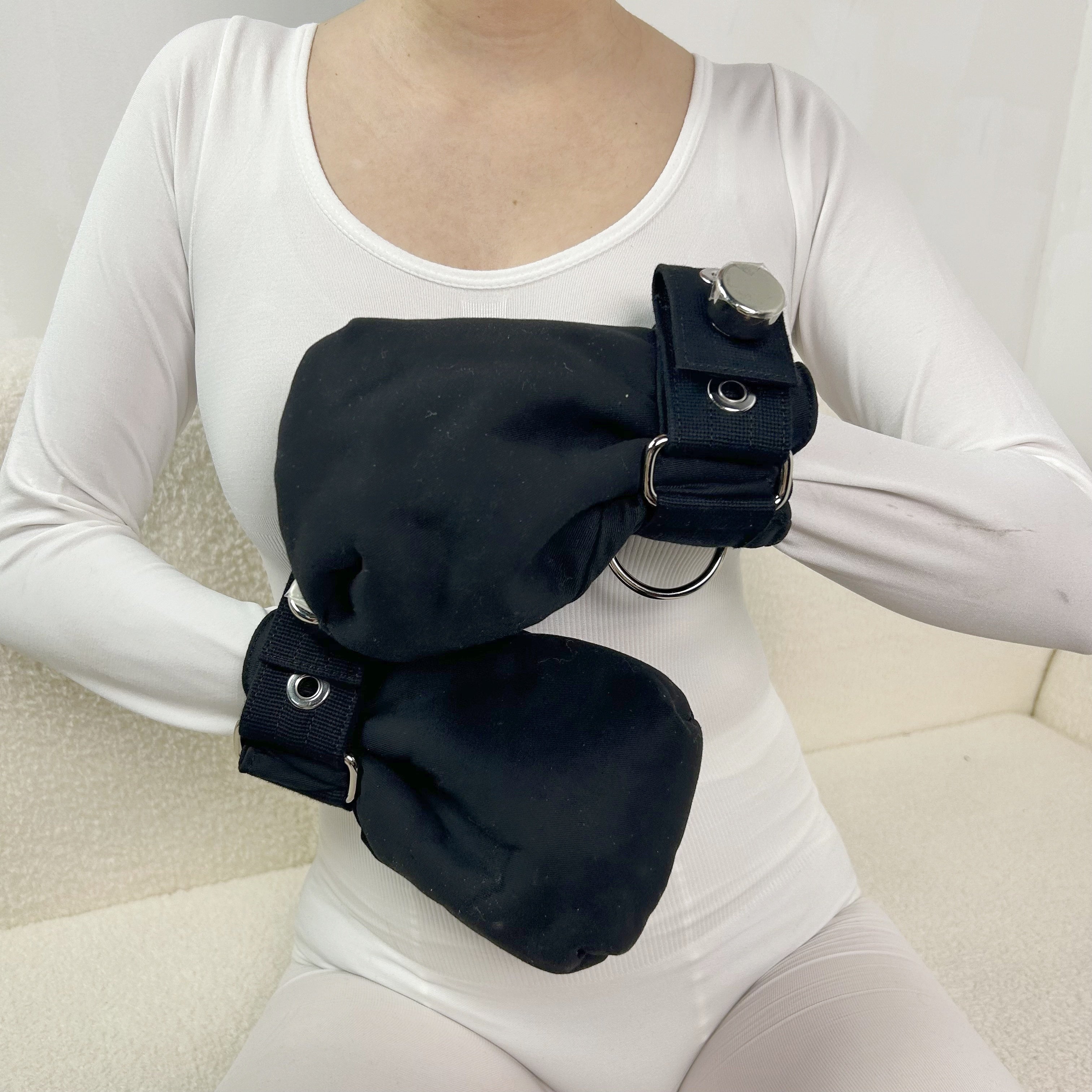 BDSM Restraint Punishment Age Regression Mittens Black