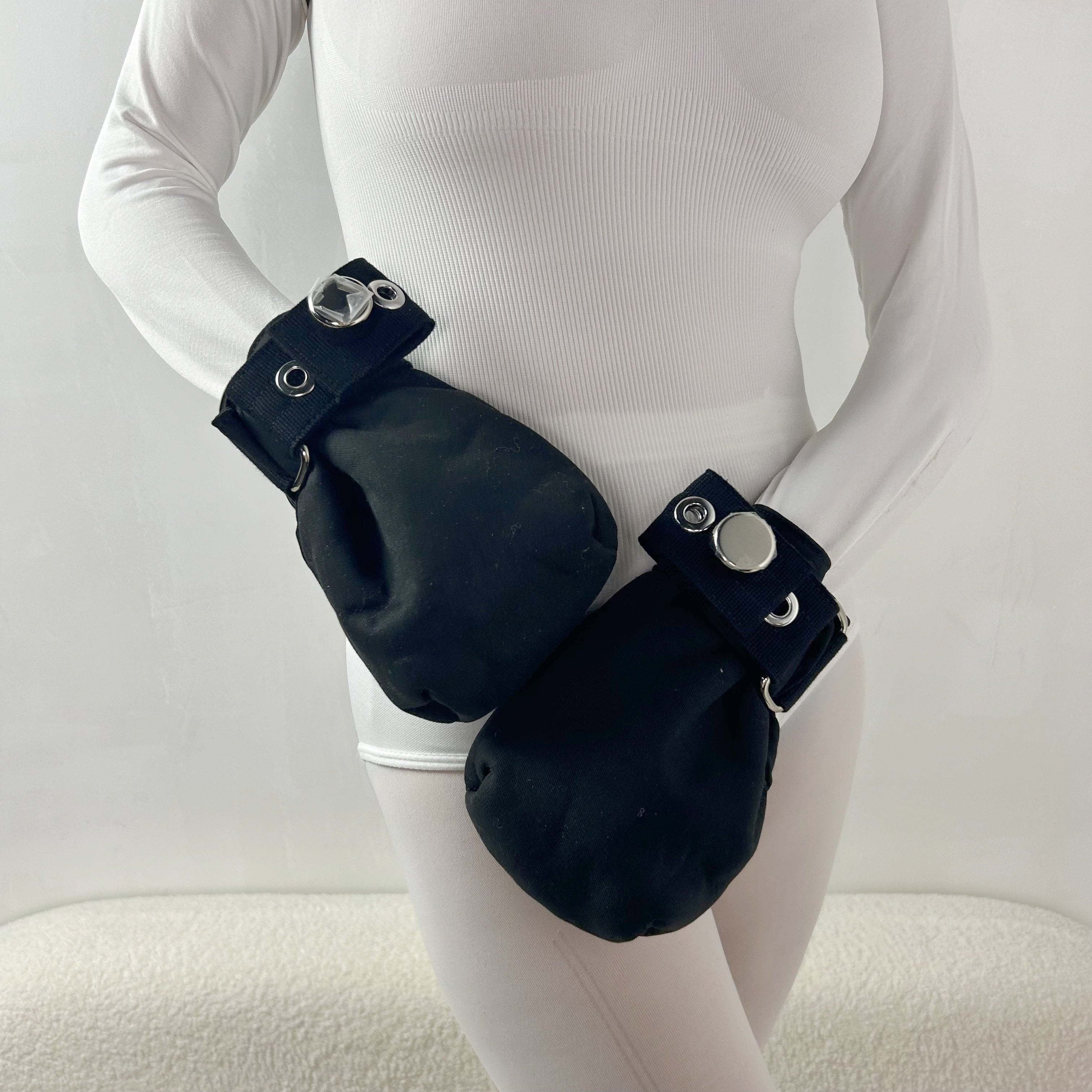 BDSM Restraint Punishment Age Regression Mittens Black