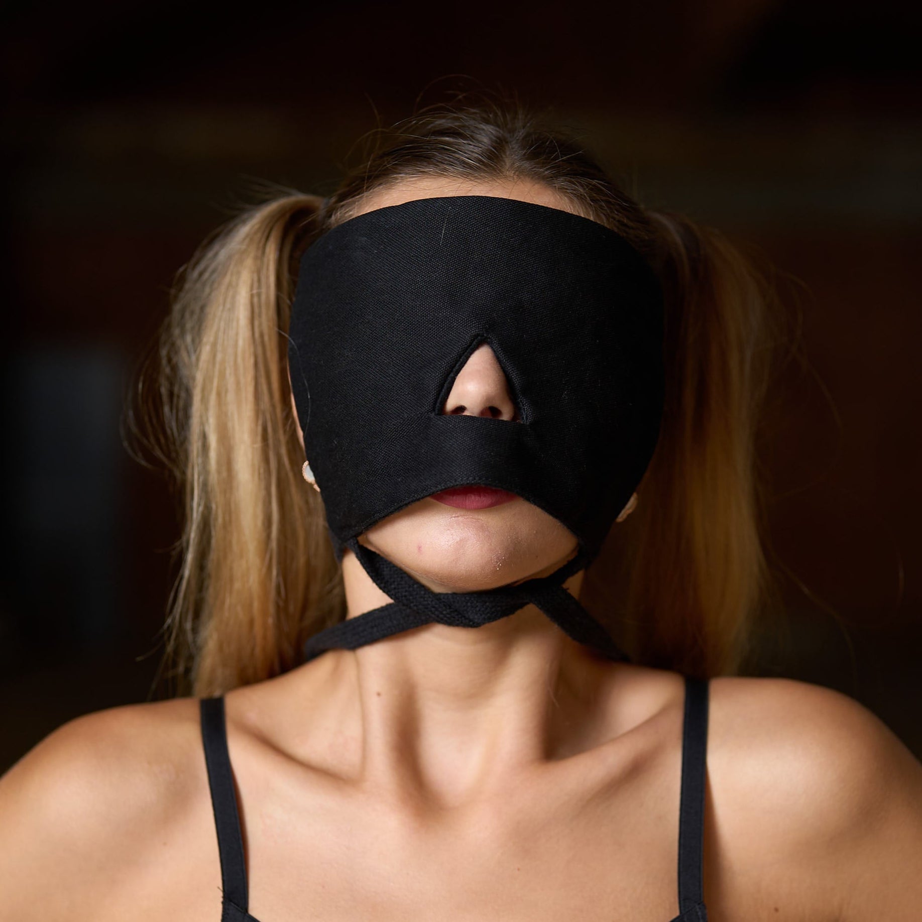 BDSM Blindfold Immovable Black